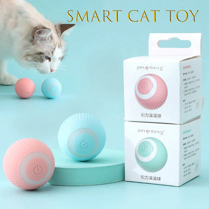 Smart Automatic Rolling Ball Cat Toy - Interactive, Self-Moving Training Toy for Kittens